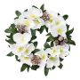 Corona de flores decorativa rosa de Navidad FOGRA, piñas, blanco, Ø 30 cm