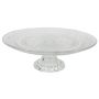 Plato para tartas con pie ALVATIR, cristal, estampado, transparente, 9,3 cm, Ø 29 cm