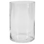 Jarrón cilíndrico de vidrio SANSA OCEAN, reciclado, transparente, 15 cm, Ø 10 cm