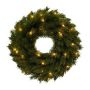 Corona artificial de abeto JOTRA, LED, pilas, crossdoor, verde, Ø 40 cm