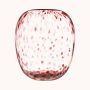 Florero de cristal abombado RUSSELL, diseño de leopardo, rojo-transparente, 26cm, Ø22,4cm