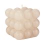 Vela decorativa MARAVILLA, crema, 8,5 x 8,5 x 8,5 cm - Fabricada en Alemania