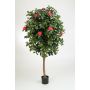 Camelio artificial RIKA, tronco real, flores, fucsia, 170cm