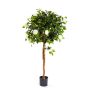 Árbol Camellia sintético ERINA, tronco real, flor, blanco, 160cm