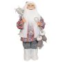 Figura de Papá Noel ABENZIO, patines de hielo, saco de regalos, blanco-gris-rojo, 22x14x45cm