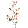 Rama decorativa de rosas silvestres ZERBST con escaramujos, naranja-rojo, 80 cm