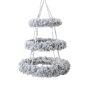Corona artificial de abeto para el techo NAVANTA, 3 pisos, nevado, blanco, Ø90cm