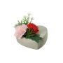 Composición de flores artificiales de clavel, rosa, sedum, agave BODIL, maceta decorativa, rojo-rosa, 10cm, Ø17cm