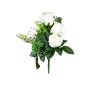 Composición de flores artificiales de rosa, ranúnculo, Allium HOKUNA, varilla, crema, 27cm, Ø20cm