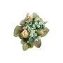 Corona de velas decorativa STELLAN con symphoricarpos, capullos, verde-azul, Ø10cm
