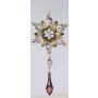 Flor acrílica para colgar GARAH, gotas, verde-dorado, 16cm, Ø8cm