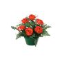 Arreglo de flores artificiales de rosa repollo, velo de novia VLADIS, maceta decorativa, naranja-crema, 25cm, Ø23cm