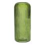 Jarrón de cristal ALBURGIS con estrías, verde transparente, 20 cm, Ø 8,7 cm