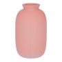 Botella SILVINA de vidrio, estriada, rosa antiguo transparente, 12 cm, Ø 7 cm