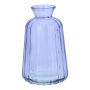 Botella decorativa de cristal TATIANA con estrías, lila transparente, 11 cm, Ø 6,5 cm