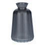 Botella decorativa de cristal TATIANA con estrías, gris metalizado, 11 cm, Ø 6,5 cm