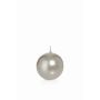 Vela redonda de cera ROSELLA, plata, Ø7cm, 16h - Made in Germany
