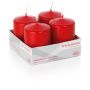 Corona de Adviento con velas JENARO, 4 unidades, rojas, 8 cm, Ø 6 cm, 29 h - Fabricado en Alemania