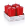 Corona de Adviento con velas JENARO, 4 unidades, rojo, 10 cm, Ø 6 cm, 33 h - Fabricado en Alemania