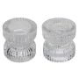Portavelas de cristal reversible ARTORIUS para velas de té, velas de pilar, transparente, 6cm, Ø6,4cm