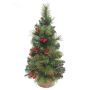Abeto navideño artificial BUKAREST, piñas, saco yute, decorado, 45cm, Ø25cm
