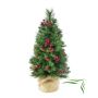 Abeto navideño artificial BUKAREST, piñas, saco yute, decorado, 60cm, Ø35cm
