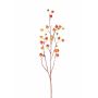 Rama de rosa villosa artificial GERDA, con frutos, naranja, 110cm