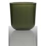 Soporte de cristal para vela de té NICK, verde oliva, 7,5cm, Ø7,5cm