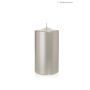 Vela festiva ROSELLA, plata, 13cm, Ø7cm, 52h - Made in Germany