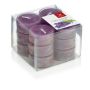 Velas de té ASTRID con olor a lavanda, 12 piezas, violeta, 1,6cm, Ø3,7cm, 4h