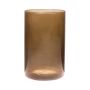 Florero cilíndrico de cristal SANYA EARTH, marrón-transparente, 21cm, Ø14cm