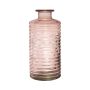 Botella de cristal STUART con ranuras, rosa pálido-transparente, 31cm, Ø14,5cm