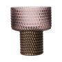 Florero de cristal MARICHU con estructura, dorado-rosado-transparente, 19cm, Ø16,5cm
