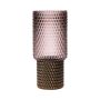 Florero de cristal MARICHU con estructura, dorado-rosado-transparente, 27cm, Ø12cm