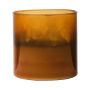 Portavelas grande RIGOBERTO, base dorada, naranja-marrón-transparente, 10cm Ø10cm
