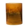 Portavelas grande RIGOBERTO, base dorada, naranja-marrón-transparente, 12,5cm, Ø10cm