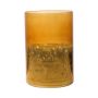 Portavelas grande RIGOBERTO, base dorada, naranja-marrón-transparente, 15cm, Ø10cm