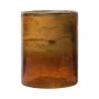 Portavelas grande RIGOBERTO, parte superior dorada, naranja-marrón transparente, 12,5cm, Ø10cm