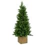 Arbolito Navidad artificial OMAHA SPEED DELUXE, maceta madera, luces, 135cm, Ø65cm