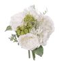 Ramo de rosas hortensia y echeveria artificial SIERRA blanco, 25cm, Ø25cm