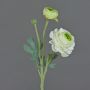 Ranúnculo artificial YAKIRA, blanco-verde, 40cm, Ø4-9cm