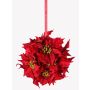 Bola de flor de Pascua sintética CATHLIN, roja, Ø25cm