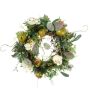 Corona de invierno textil ISABELLE, orquídea, manzana, crema, Ø30cm