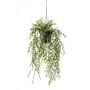 Cesta colgante de bambú artificial ANDRES en maceta decorativa, 50cm