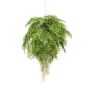 Cesta colgante de helecho de boston artificial NILO, en tierra, raíces, 100cm, Ø80cm