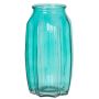 Jarrón pequeño de cristal AMORY, turquesa-transparente, 22cm, Ø12cm