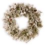 Corona de pino artificial MINSK con piñas, cedro, nevado, Ø60cm