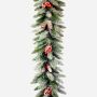 Guirnalda decorativa invernal RAVENNA con piñas, nevado, 275cm, Ø25cm