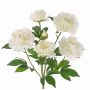 Arbusto de peonías artificiales LYANA, en vara de fijación, blanco, 45cm, Ø30cm