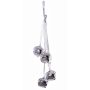 Cascabeles plateados DARA, 4 unidades, colgantes, 35cm, Ø4,5cm